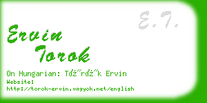 ervin torok business card